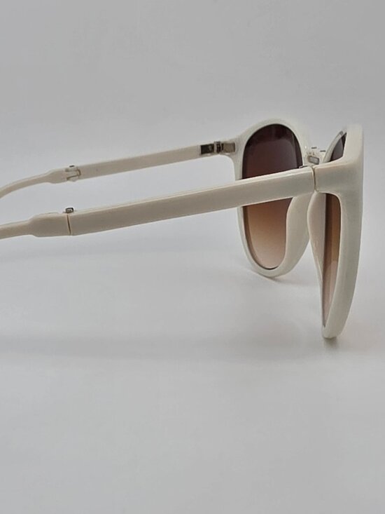 Ferarri White Frame Amber Brown Gradient Lens Folding Sunglasses w/ Case 55mm main image 9